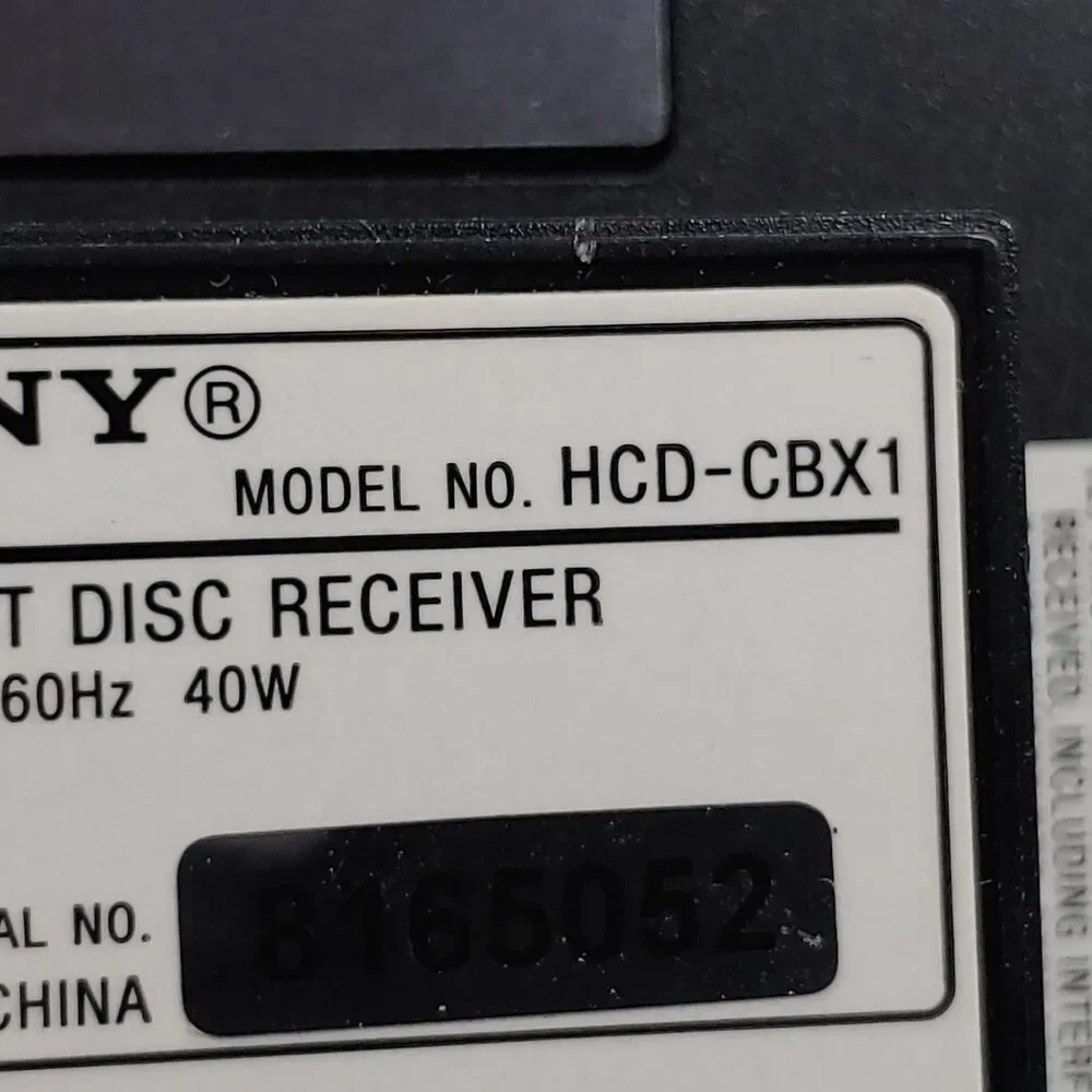 DOESN'T READ, Sony HCD-CBX1 Micro Component System CD Player Radio - PARTS ONLY